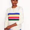 Tops & Blouses | Nightwear & Lougewear-Boden Hannah Printed Sweatshirt-Ivory, Multi Stripe Ivory,MultiStripe