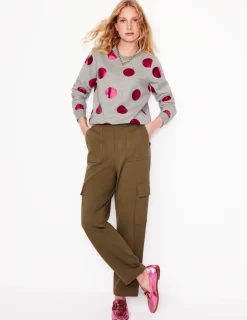 Tops & Blouses | Nightwear & Lougewear-Boden Hannah Printed Sweatshirt-Grey Marl, Pink Spot GreyMarl,PinkSpot