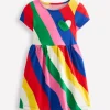 Dresses-Boden Heart Pocket Fun Jersey Dress-Rainbow Wave RainbowWave