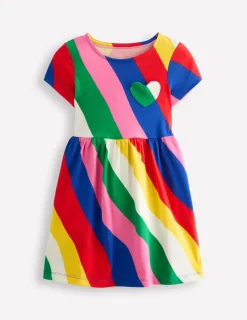 Dresses-Boden Heart Pocket Fun Jersey Dress-Rainbow Wave RainbowWave