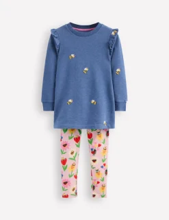 Sweatshirts & Hoodies | Tunics-Boden Heart Pocket Tunic Set-Blue Marl Bees BlueMarlBees