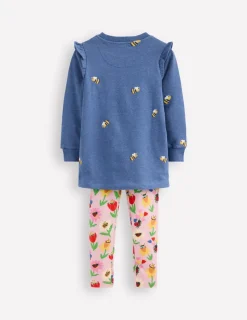 Sweatshirts & Hoodies | Tunics-Boden Heart Pocket Tunic Set-Blue Marl Bees BlueMarlBees