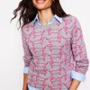 Sweaters & Cardigans-Boden Heather Jacquard Sweater-Grey Marl, Pink Sausage Dog GreyMarl,PinkSausageDog