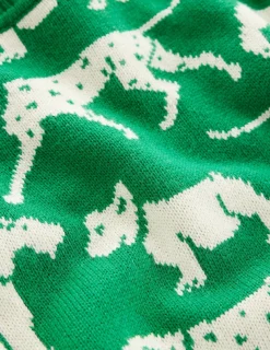 Sweaters & Cardigans-Boden Heather Jacquard Sweater-Sapling Green, Dogs SaplingGreen,Dogs
