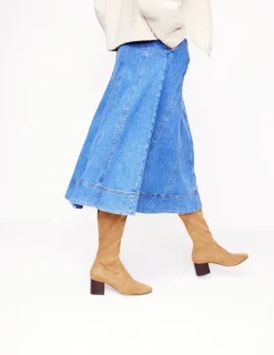 Heels | Boots-Boden Heeled Stretch Knee Boots- Acorn
