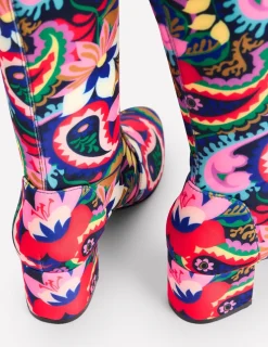 Heels | Boots-Boden Heeled Stretch Knee Boots-Multi, Botanical Paisley Multi,BotanicalPaisley