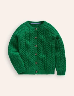 Sweaters & Cardigans-Boden Heritage Cable Cardigan-Deep Green DeepGreen