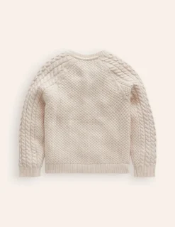 Sweaters & Cardigans-Boden Heritage Cable Cardigan- Ecru
