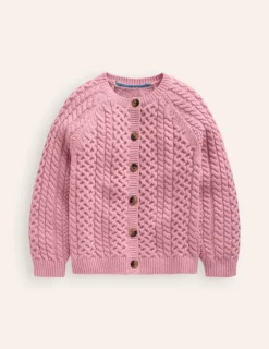 Sweaters & Cardigans-Boden Heritage Cable Cardigan-Vintage Pink VintagePink