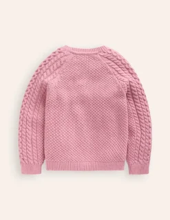 Sweaters & Cardigans-Boden Heritage Cable Cardigan-Vintage Pink VintagePink