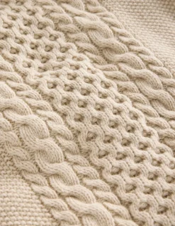 Sweaters & Cardigans-Boden Heritage Cable Sweater- Ecru