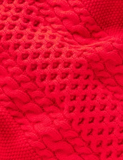 Sweaters & Cardigans-Boden Heritage Cable Sweater-Poppy Red PoppyRed