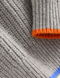 Sweaters & Cardigans-Boden Heritage Half-Zip Sweater-Grey Marl GreyMarl