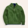 Sweaters & Cardigans-Boden Heritage Half-Zip Sweater-Iguana Green IguanaGreen