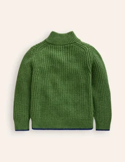 Sweaters & Cardigans-Boden Heritage Half-Zip Sweater-Iguana Green IguanaGreen