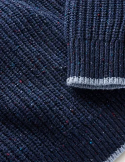 Sweaters & Cardigans-Boden Heritage Half-Zip Sweater-Navy Neps NavyNeps