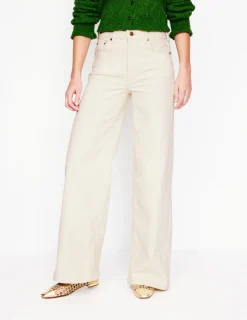 Jeans-Boden High Rise Wide Leg Jeans- Ecru
