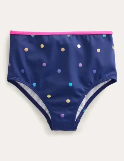 Swimwear & Beachwear-Boden High Waisted Bikini Bottoms-Navy Rainbow Foil Confetti NavyRainbowFoilConfetti