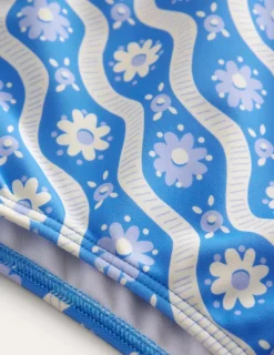 Swimwear & Beachwear-Boden High Waisted Bikini Bottoms-Penzance Blue Daisy Wave PenzanceBlueDaisyWave