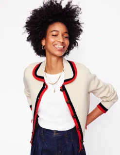 Sweaters & Cardigans-Boden Holly Collared Knitted Jacket-Warm Ivory WarmIvory