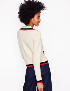 Sweaters & Cardigans-Boden Holly Collared Knitted Jacket-Warm Ivory WarmIvory