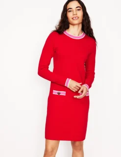 Dresses & Jumpsuits | Petite Dresses-Boden Holly Knitted Shift Dress-Poppy Red PoppyRed