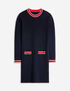 Dresses & Jumpsuits | Petite Dresses-Boden Holly Knitted Shift Dress- Navy
