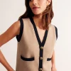 Sweaters & Cardigans-Boden Holly Knitted Waistcoat-Camel Melange CamelMelange