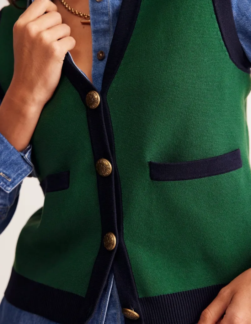 Sweaters & Cardigans-Boden Holly Knitted Waistcoat-Eden Green EdenGreen