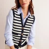 Sweaters & Cardigans-Boden Holly Knitted Waistcoat-Navy and Ivory Stripe NavyandIvoryStripe