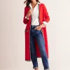 Sweaters & Cardigans-Boden Holly Longline Knitted Jacket-Hot Pepper Red HotPepperRed