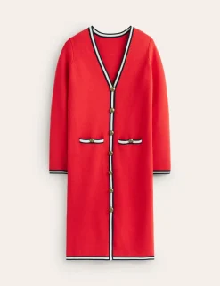 Sweaters & Cardigans-Boden Holly Longline Knitted Jacket-Hot Pepper Red HotPepperRed