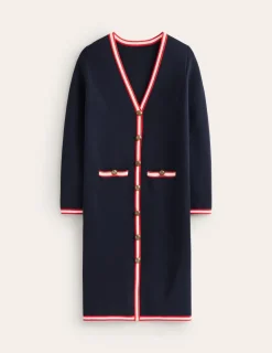 Sweaters & Cardigans-Boden Holly Longline Knitted Jacket- Navy
