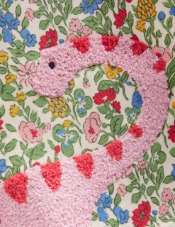 Dresses-Boden Ida Sweatshirt Appliqué Dress-Multi Meadow Floral Dinosaurs MultiMeadowFloralDinosaurs