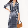 Dresses & Jumpsuits | Midi-Boden Imogen Collared Jersey Dress-French Navy and Ivory Stripe FrenchNavyandIvoryStripe