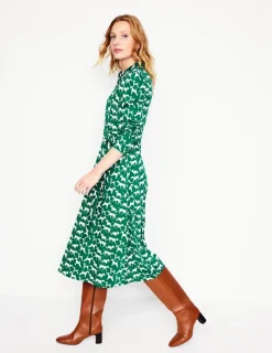 Dresses & Jumpsuits | Midi-Boden Imogen Collared Jersey Dress-Grass, Janet and Friends Grass,JanetandFriends