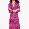 Dresses & Jumpsuits | Midi-Boden Imogen Collared Jersey Dress-Sorbet Pink, Leaf Terrace SorbetPink,LeafTerrace