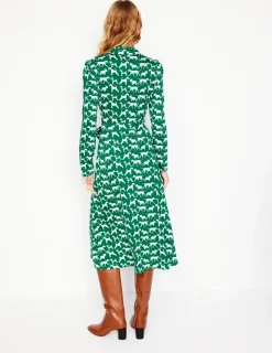 Dresses & Jumpsuits | Midi-Boden Imogen Collared Jersey Dress-Grass, Janet and Friends Grass,JanetandFriends