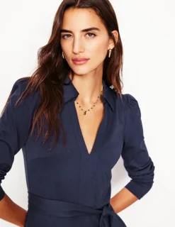 Dresses & Jumpsuits | Midi-Boden Imogen Collared Jersey Dress- Navy
