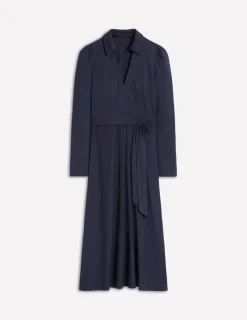 Dresses & Jumpsuits | Midi-Boden Imogen Collared Jersey Dress- Navy
