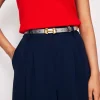 Belts-Boden Iris Skinny Snaffle Trim Belt- Silver
