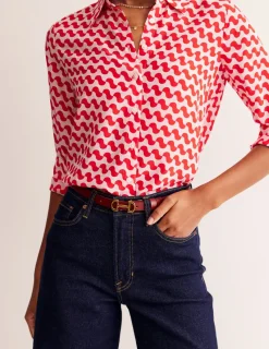 Belts-Boden Iris Skinny Snaffle Trim Belt- Red