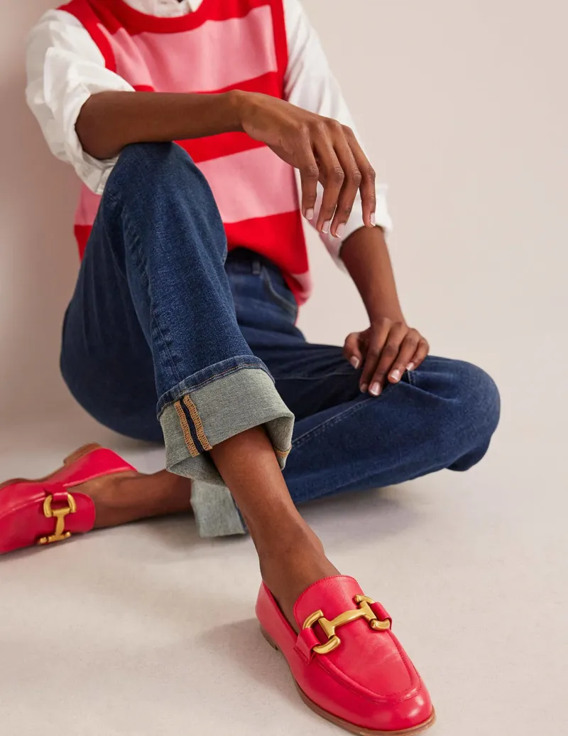 Suits & Tailoring | Flats-Boden Iris Snaffle Loafers-Pillarbox Red PillarboxRed