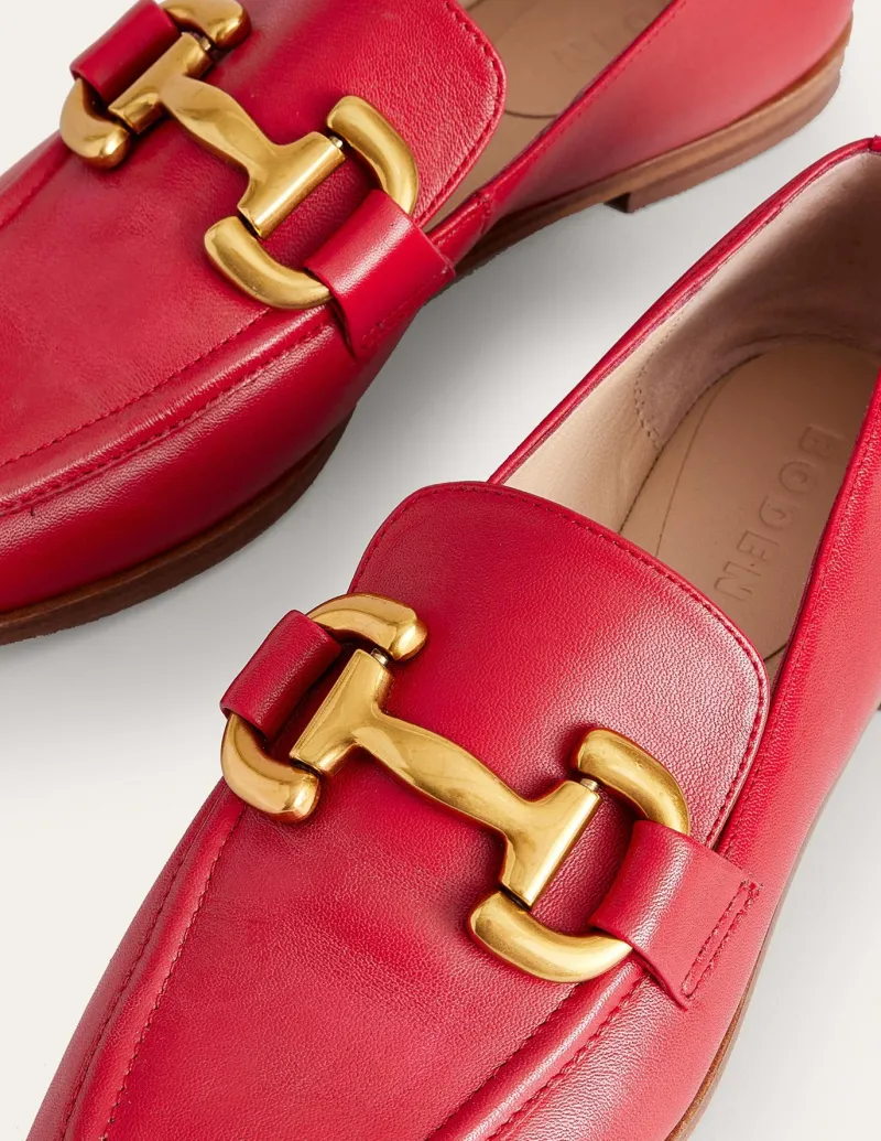 Suits & Tailoring | Flats-Boden Iris Snaffle Loafers-Pillarbox Red PillarboxRed
