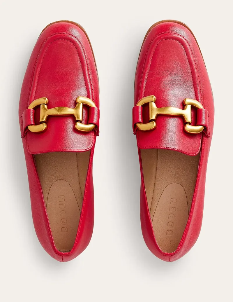 Suits & Tailoring | Flats-Boden Iris Snaffle Loafers-Pillarbox Red PillarboxRed