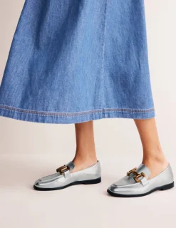 Suits & Tailoring | Flats-Boden Iris Snaffle Loafers- Silver