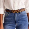 Belts-Boden Iris Snaffle-Trim Leather Belt- Leopard