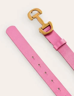 Belts-Boden Iris Snaffle-Trim Leather Belt-Pink Peacock Metallic PinkPeacockMetallic