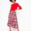 Skirts-Boden Isabella Cotton Sateen Skirt-French Navy, Bow Scatter FrenchNavy,BowScatter