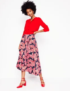 Skirts-Boden Isabella Cotton Sateen Skirt-French Navy, Bow Scatter FrenchNavy,BowScatter